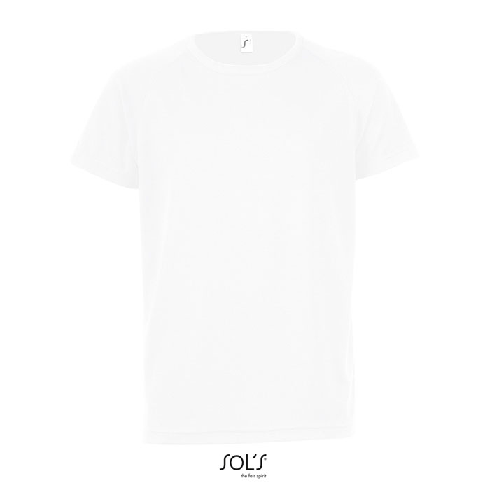 Tshirt enfant respirant publicitaire polyester 140g - SPORTY Blanc 1